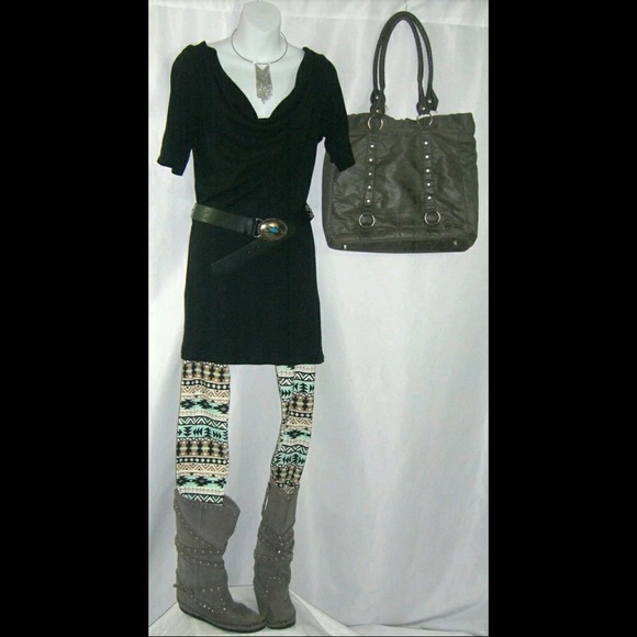 Outfit Bundle Southwestern Gray Minnetonka Boots - Picture 2 of 8